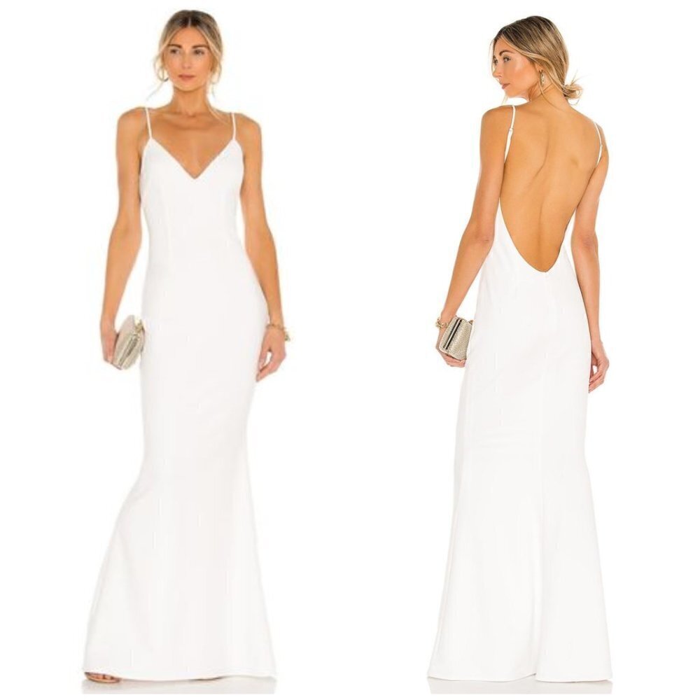 KATIE MAY Bambina Sheath Gown in Ivory Size Large